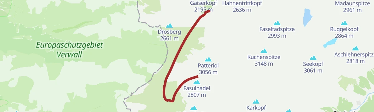 Route map: Konstanzer Hütte - Wannenjöchli